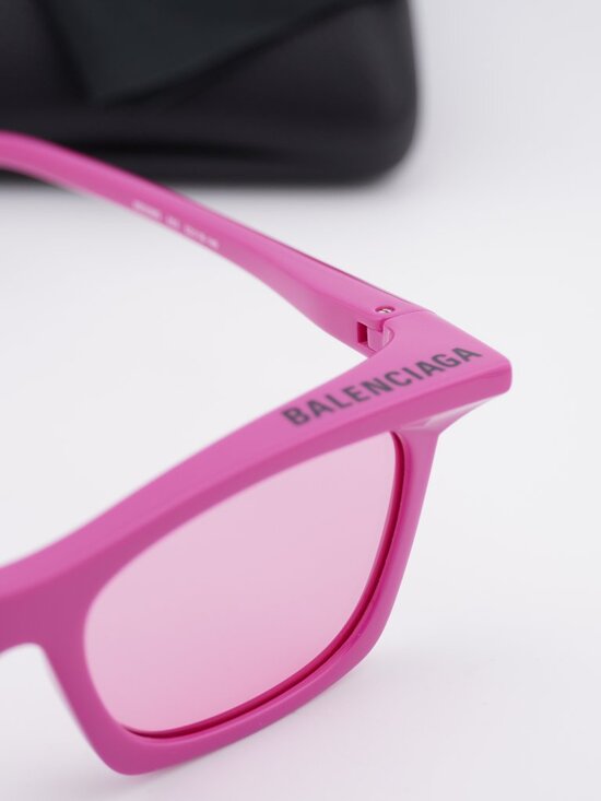 Balenciaga BB0099S 003 Rectangle Sunglasses - Violet / Pink main image 9